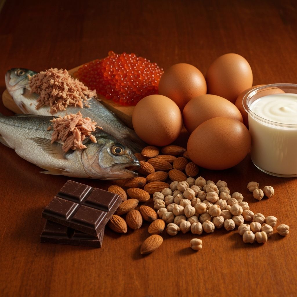 Protein-rich foods arrangement