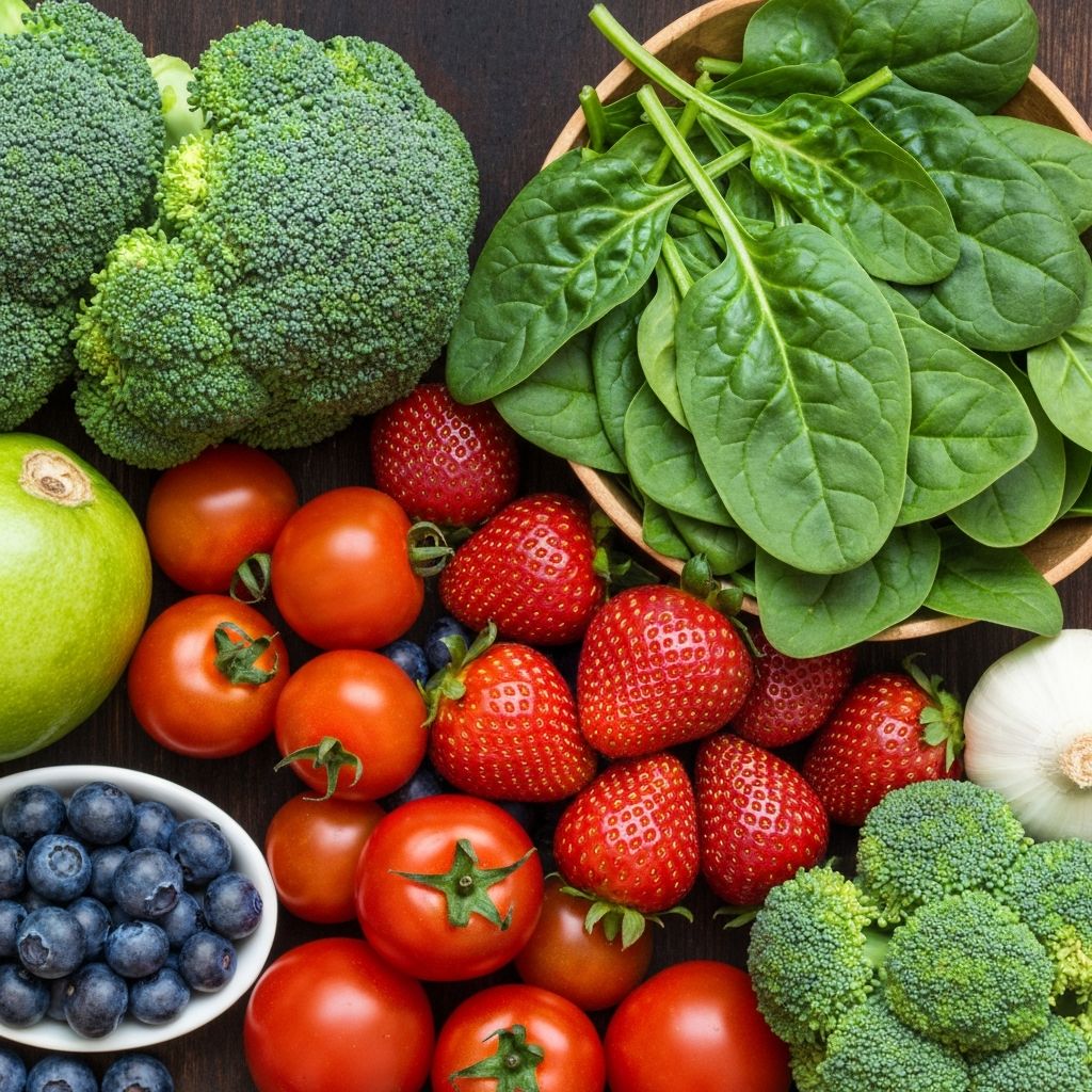 Fresh organic vegetables and fruits